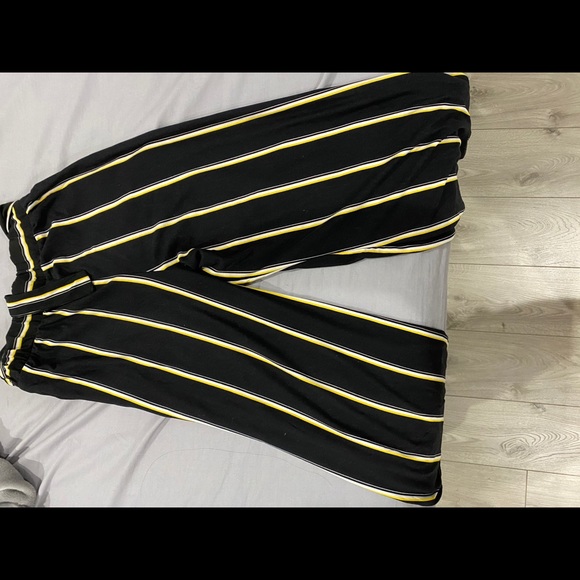 yellow stripped open bottom pants. - Picture 2 of 2